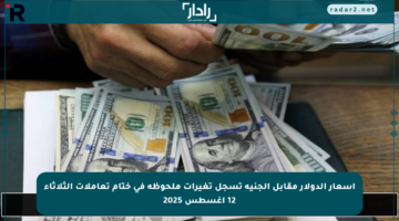 أسعار الدولار مقابل الجنيه تسجل تغيرات ملحوظة في ختام تعاملات الثلاثاء 12 أغسطس 2025